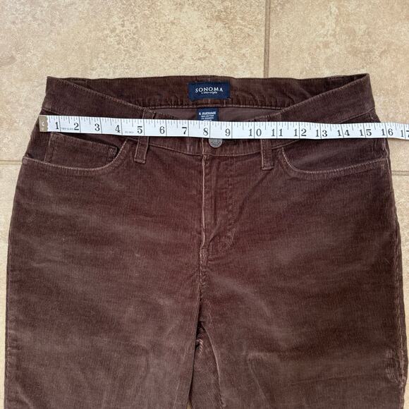 Sonoma Brown Corduroy Wide Leg Trouser Pants Women’s Size 6 - Picture 4 of 9
